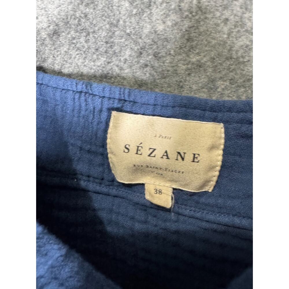 Sezane Blue Button-Down Blouse - image 2